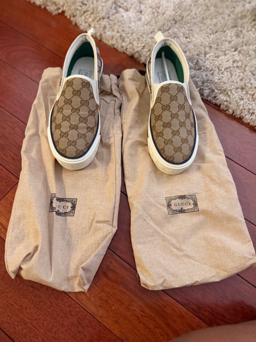 Gucci Women’s GG Canvas Slip-On Sneakers Beige Size 38 | New in Box - Picture 5 of 8